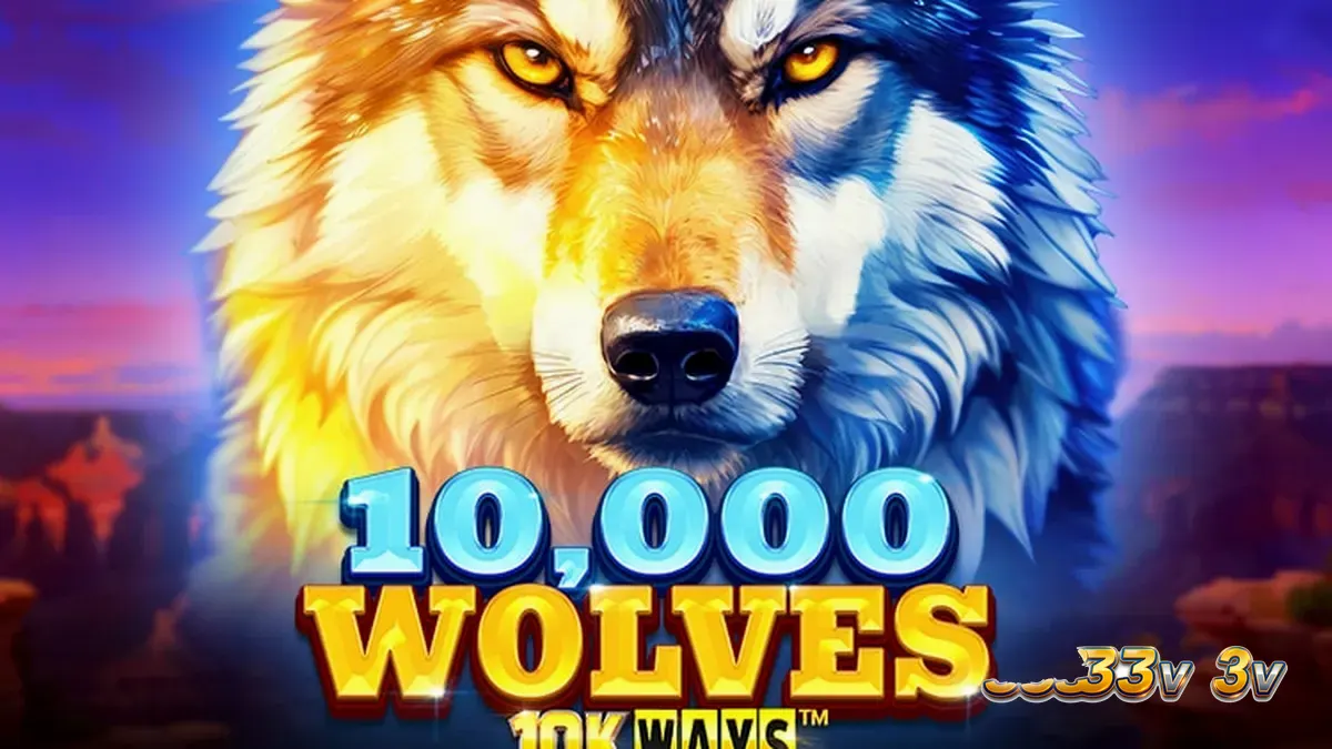 Tampilan visual slot 10,000 Wolves 10K Ways dengan tema alam liar