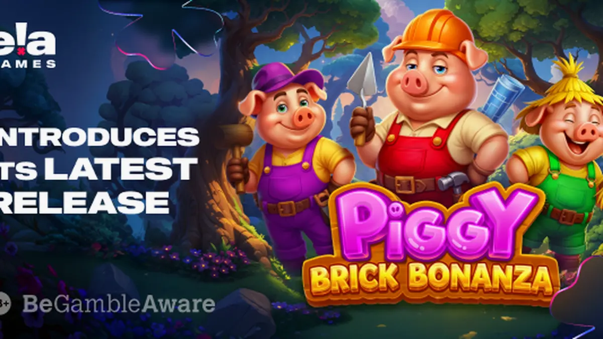 Tampilan visual slot Piggy Brick Bonanza dengan tema pembangunan rumah bata