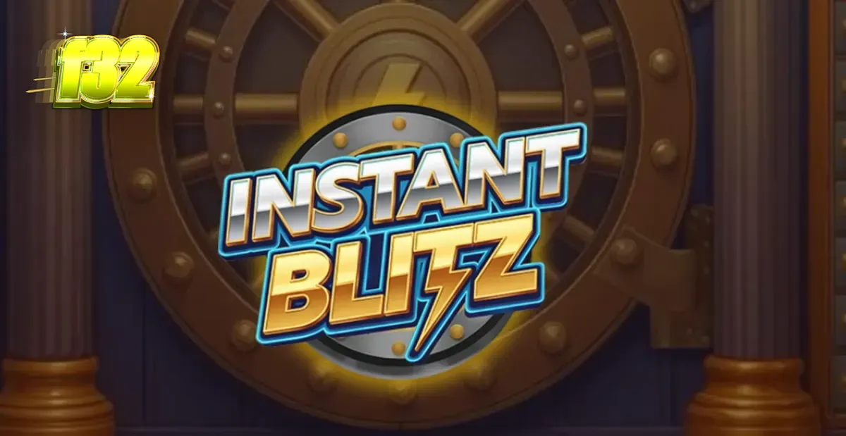 Tampilan visual slot Instant Blitz dengan tema brankas neon dan elemen arcade.